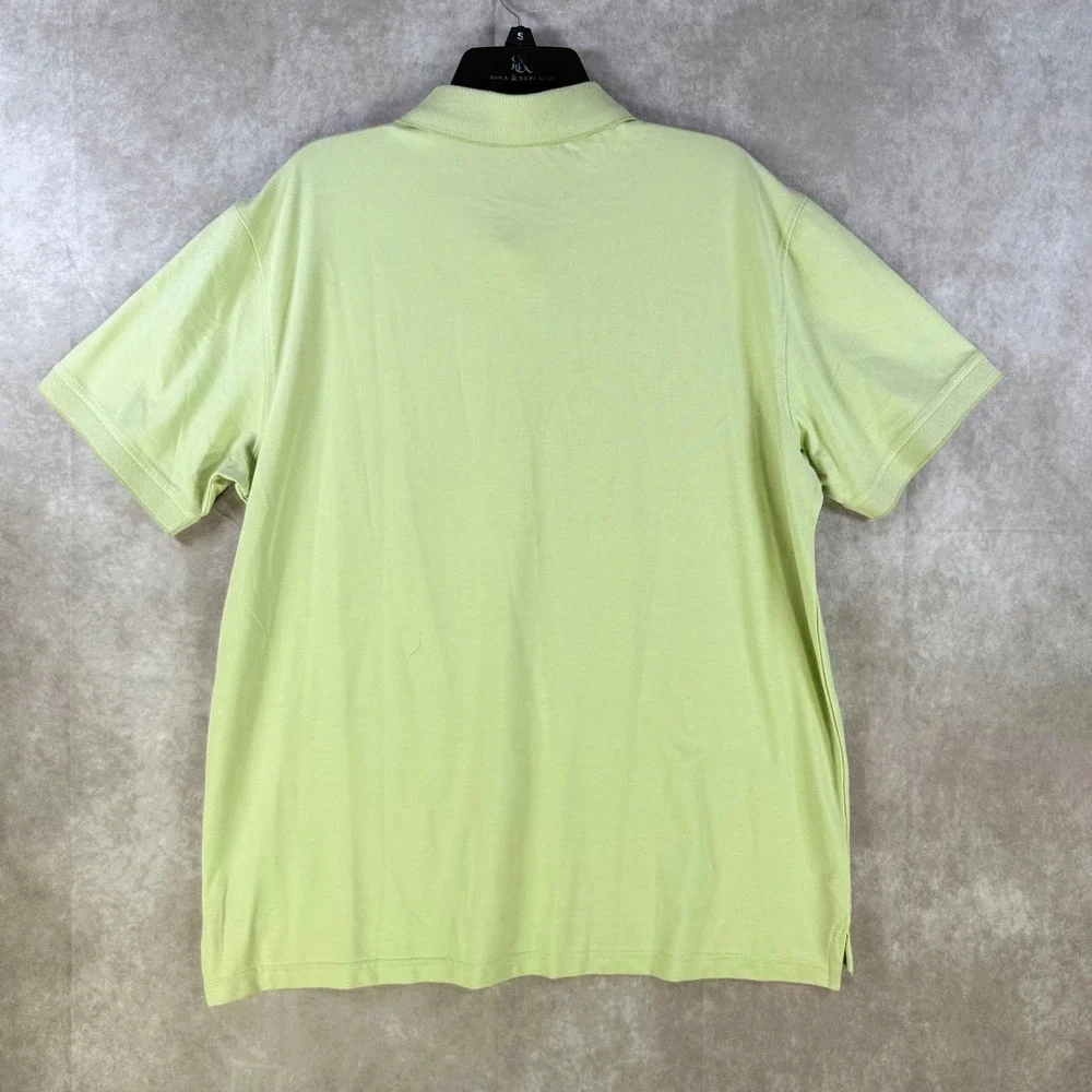 Member's Mark Pique Polo Men Large Mint Garden Green Stretch Cotton Casual Prep‎